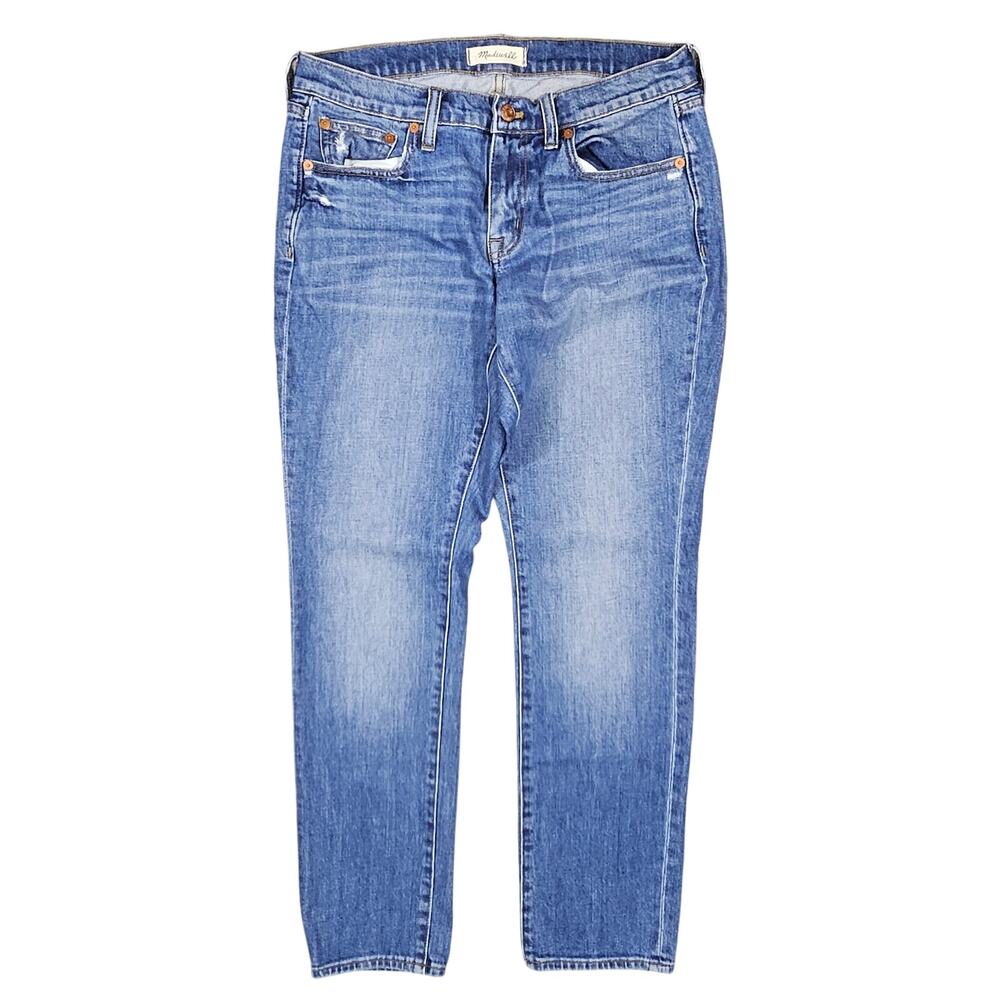 MADEWELL WOMEN'S THE SLIM BOYJEAN – SIZE 26 – MEDIUM BLUE WASH DENIM